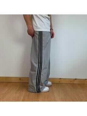 Cyber Y2k 2000s Vintage style SUPER BAGGY loose lightweight striped black and